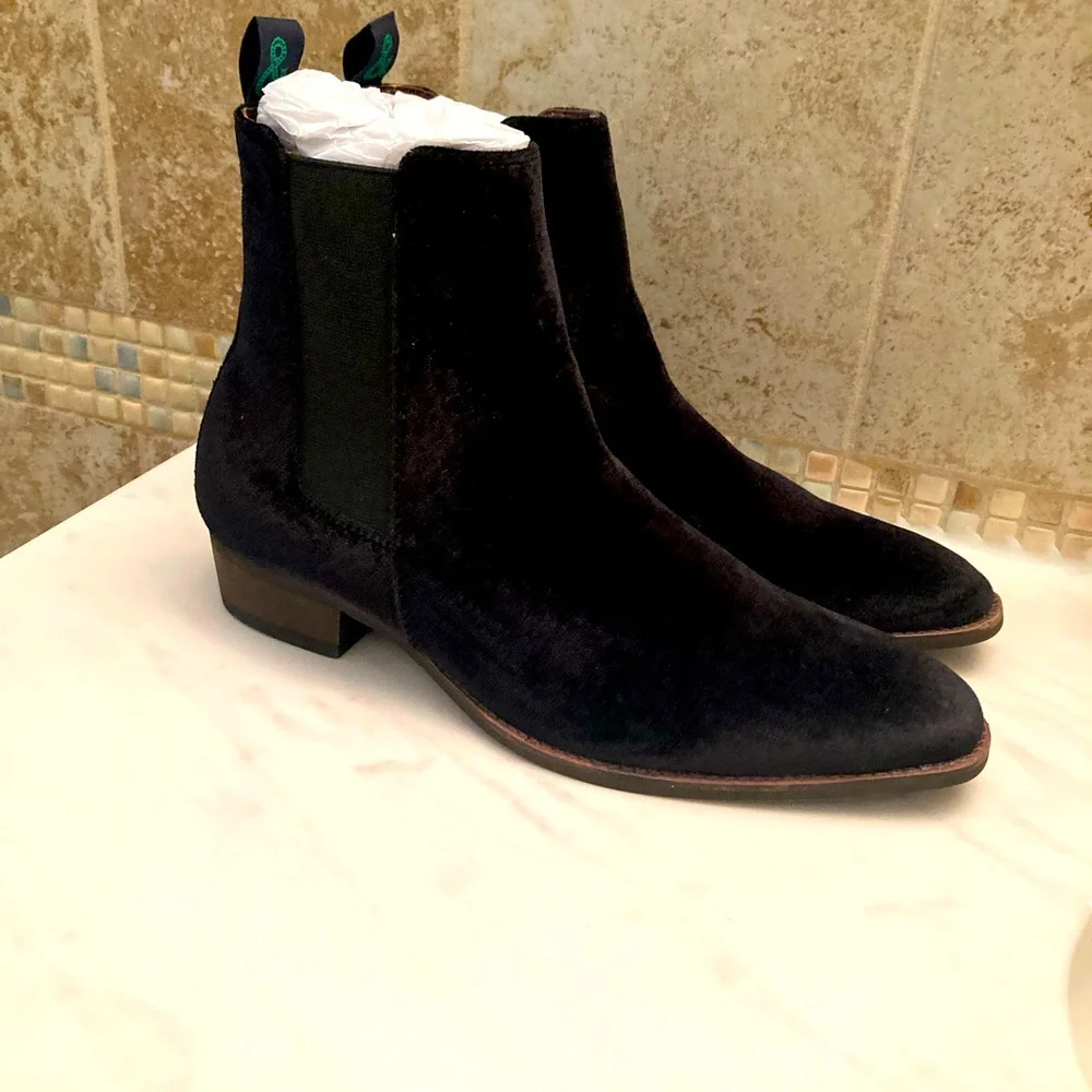 Velvet Chelsea boots - Picture 1 of 3